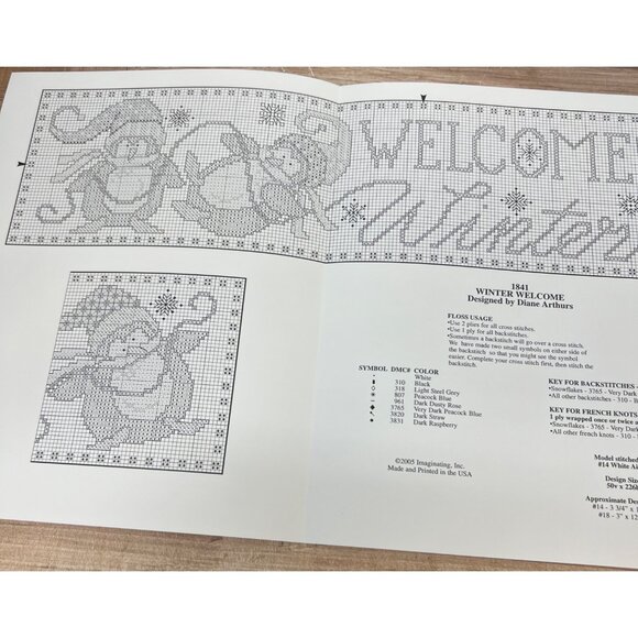 RARE Welcome Winter Cross Stitch Pattern Booklet By Diane Arthurs - Picture 3 of 3
